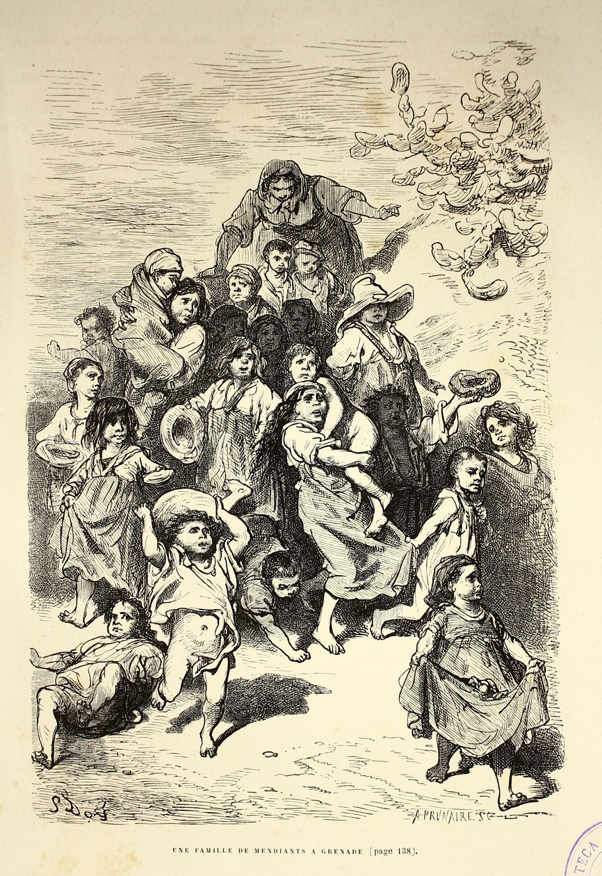 Een bedelaarsfamilie in Granada door Gustave Dore