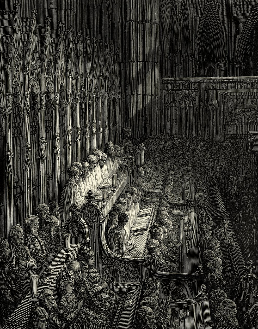 Westminster Abbey in Victoriaans Londen door Gustave Dore