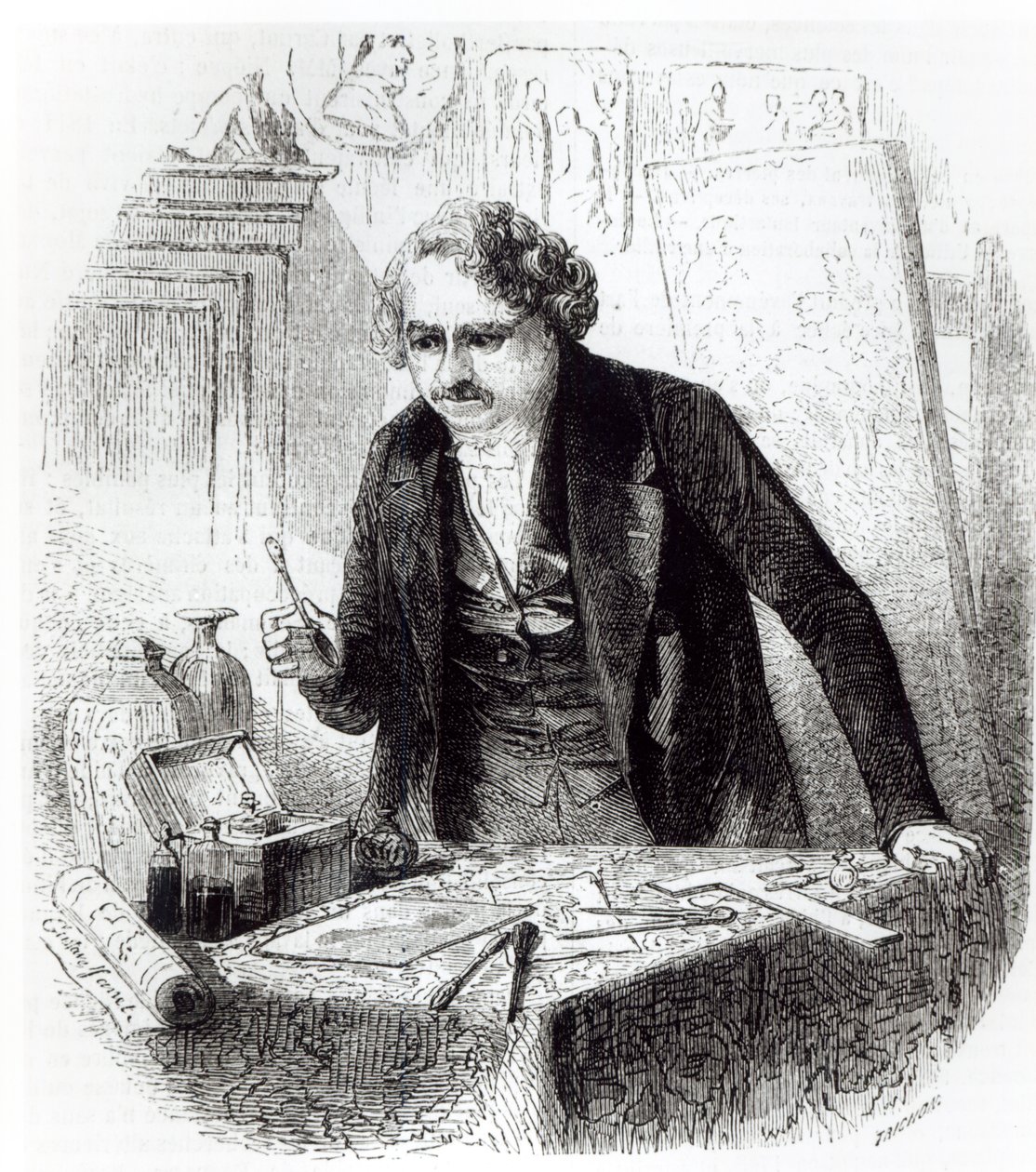 Daguerre ontdekt het effect op een lepel die per ongeluk op een geïodiseerde zilveren plaat is achtergelaten door Gustave Janet