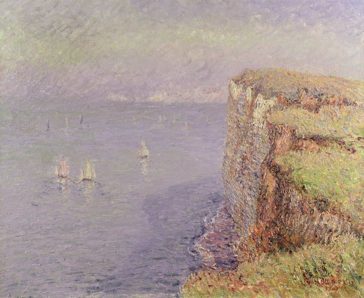 Kliffen in Normandië, 1901 door Gustave Loiseau