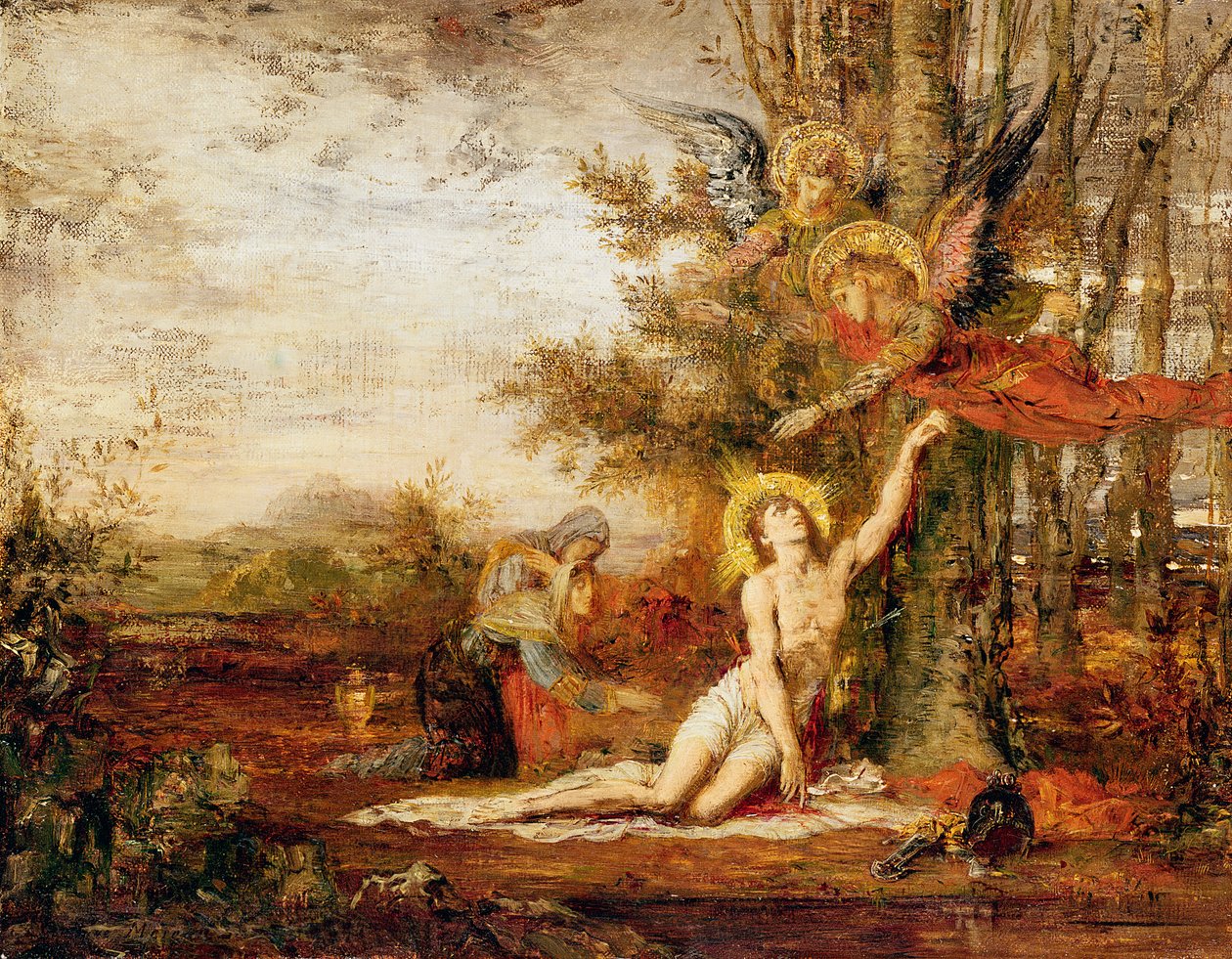 Christus met Engelen door Gustave Moreau