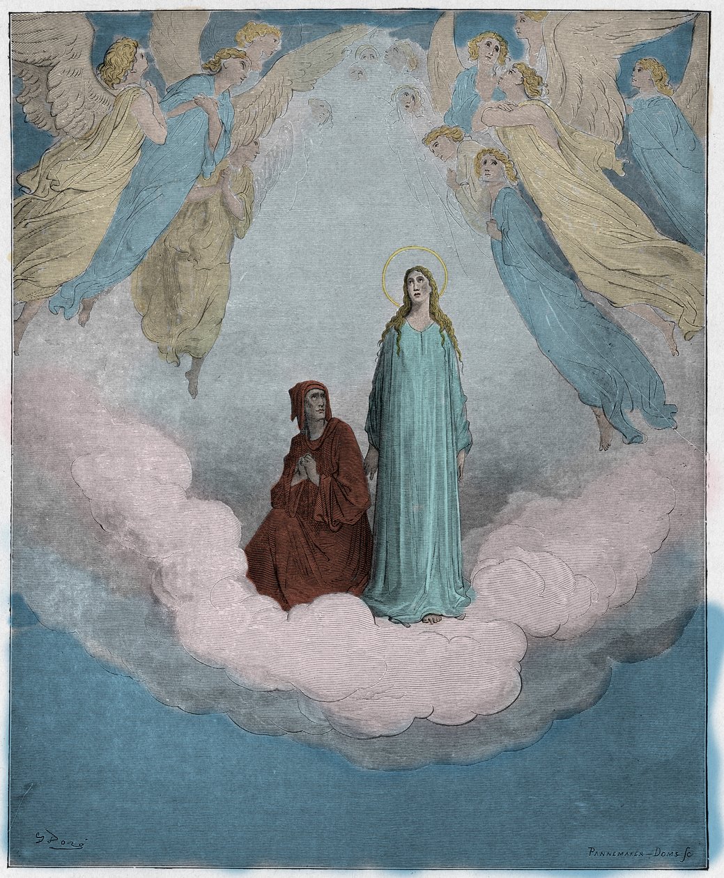 Paradiso, Canto 21: Zalige Beatrice in de zevende cirkel, illustratie uit De Goddelijke Komedie van Dante Alighieri, 1885 door Gustave after Dore