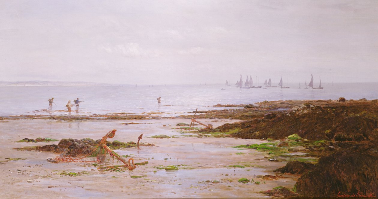 Cornish garnalenvissers door Gustave de Breanski