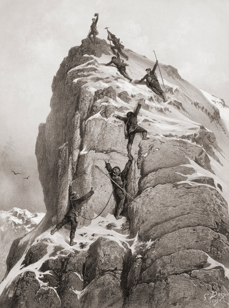 Eerste beklimming van de Matterhorn door Gustave (after) Dore