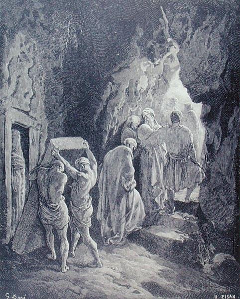 De begrafenis van Sarah, gegraveerd door Heliodore Joseph Pisan, c.1868 door Gustave (after) Dore