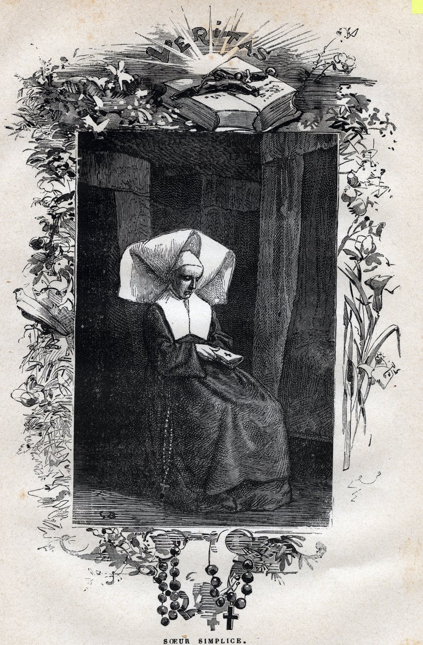 Portret van Zuster Simplice - Illustratie door Gustave Brion (1824-1877) voor 