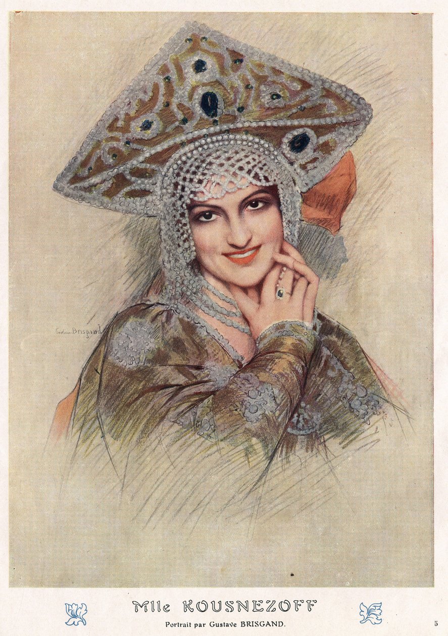 Portret van Maria Nikolaievna Kuznetsova (Maria Kuznetsova) (1880-1966), beroemde 20e-eeuwse Russische en Sovjet operazangeres en danseres in 