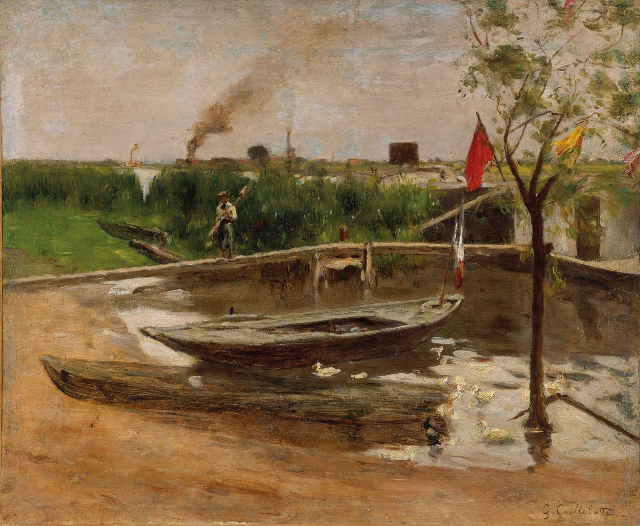 Bootshaven aan de Seine, ca.1891 (olieverf op doek) door Gustave Caillebotte