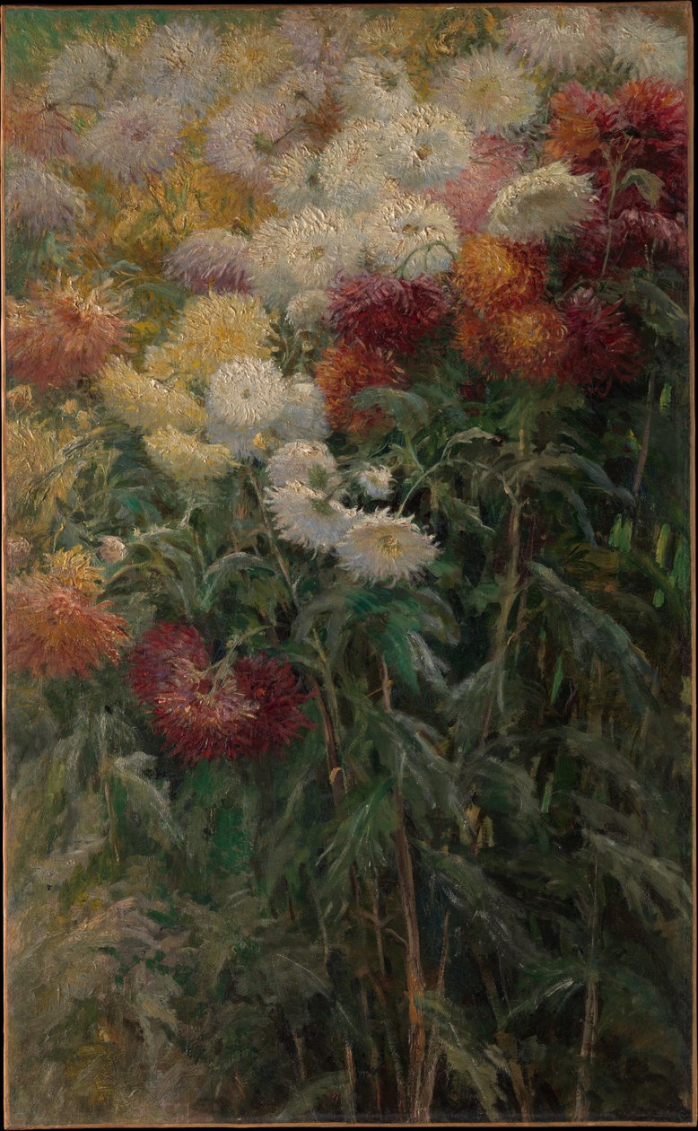 Chrysanten in de tuin van Petit-Gennevilliers door Gustave Caillebotte