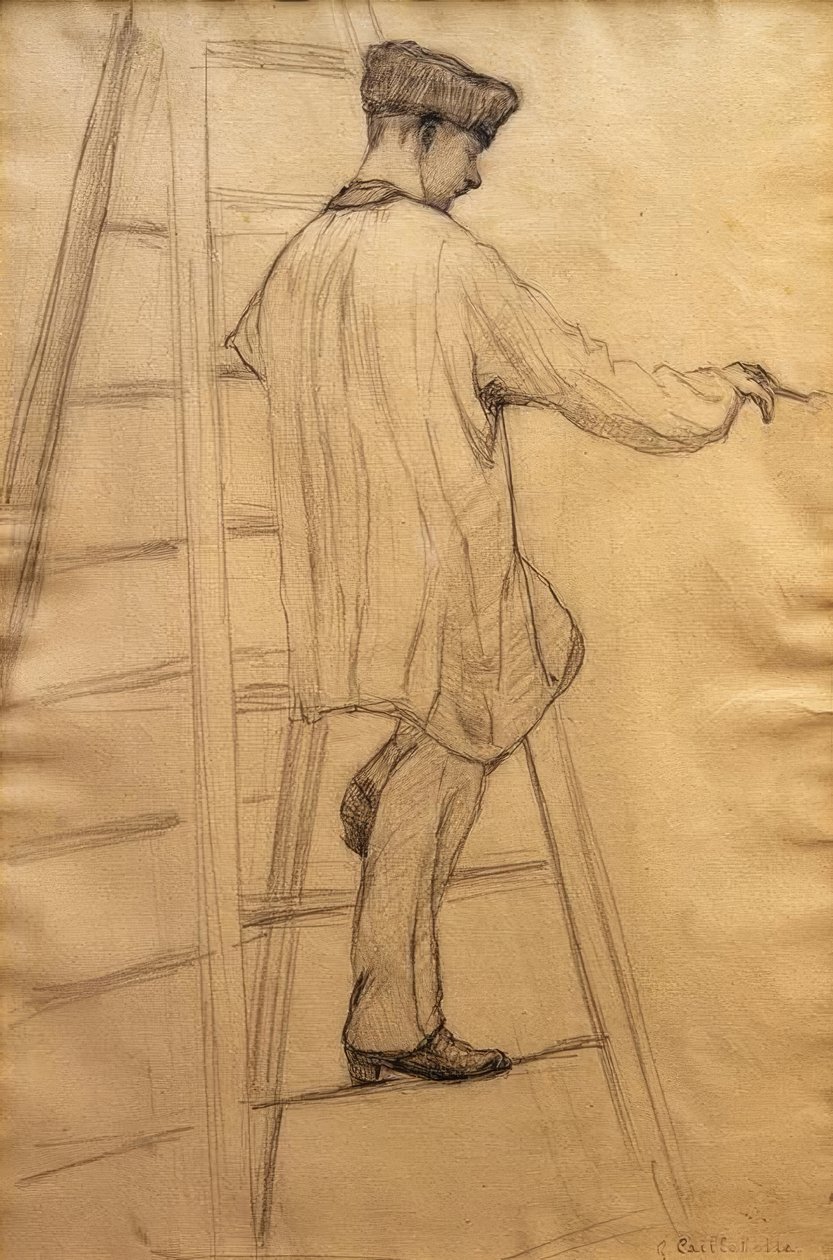 Studie voor de huisschilders door Gustave Caillebotte