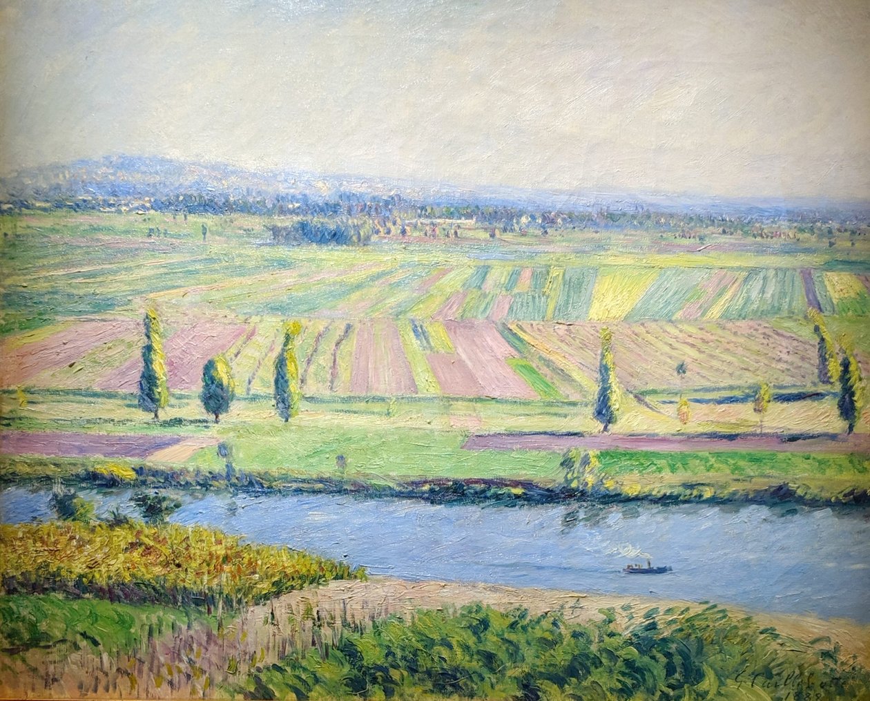 Frans:  La Plaine de Gennevilliers De vlakte van Gennevilliers vanaf de heuvels van Argenteuil door Gustave Caillebotte