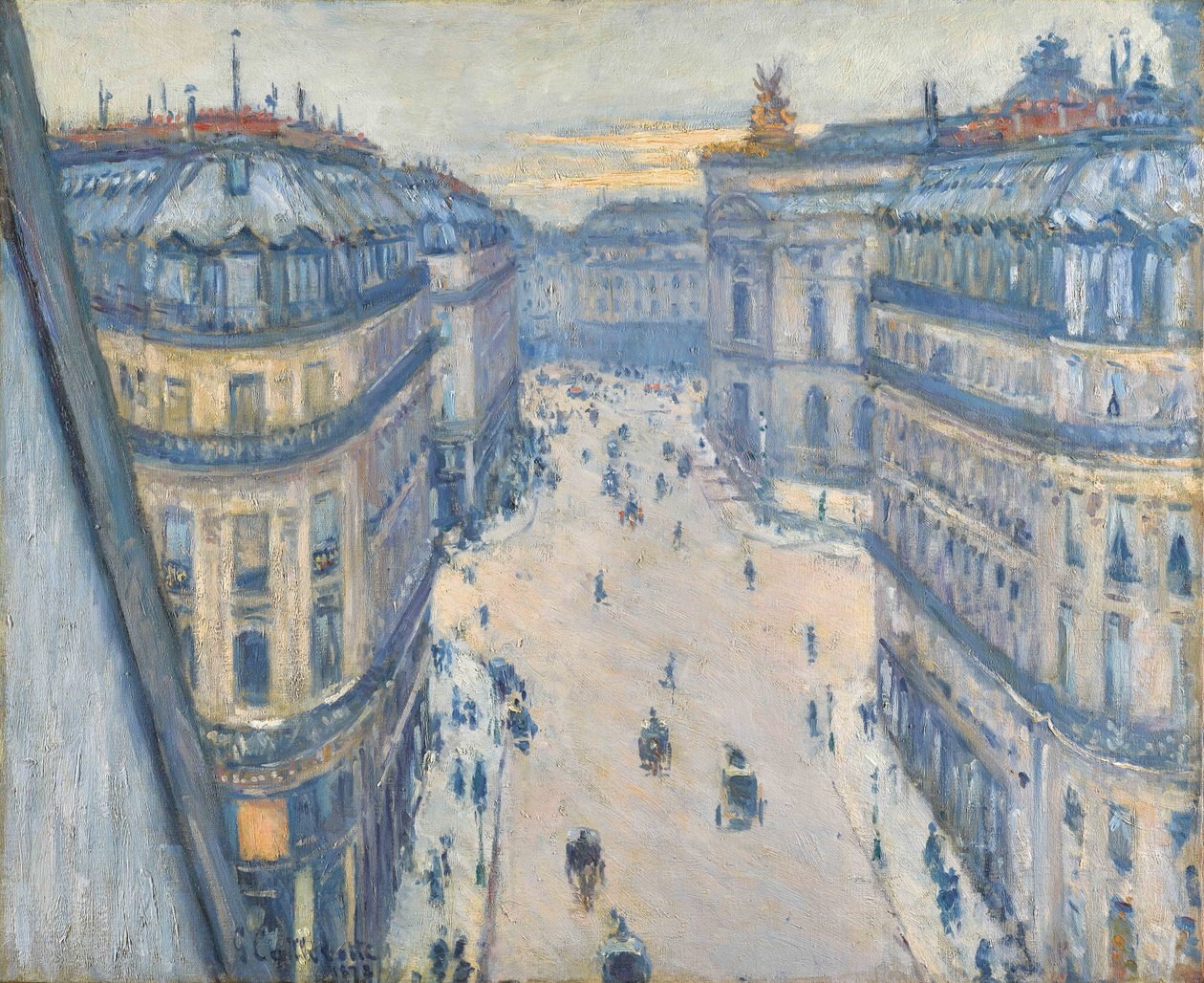 Halévystraat, uitzicht vanaf de zevende verdieping door Gustave Caillebotte