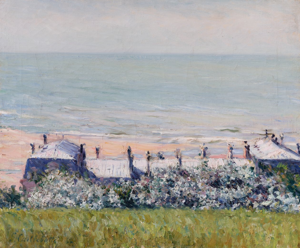 De daken van het Hôtel des Roches Noires, Trouville door Gustave Caillebotte