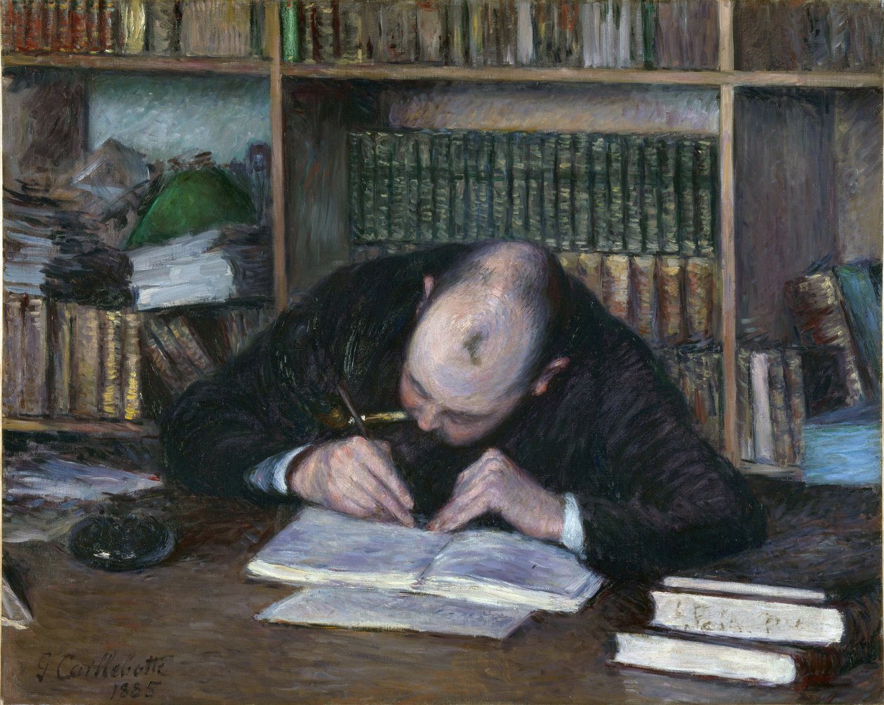 Portret van Emile Jean Fontaine, boekhandelaar door Gustave Caillebotte