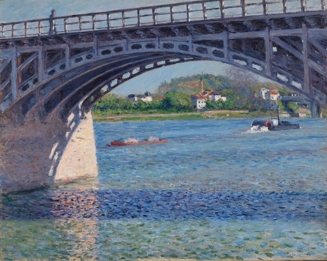 De Argenteuilbrug en de Seine door Gustave Caillebotte