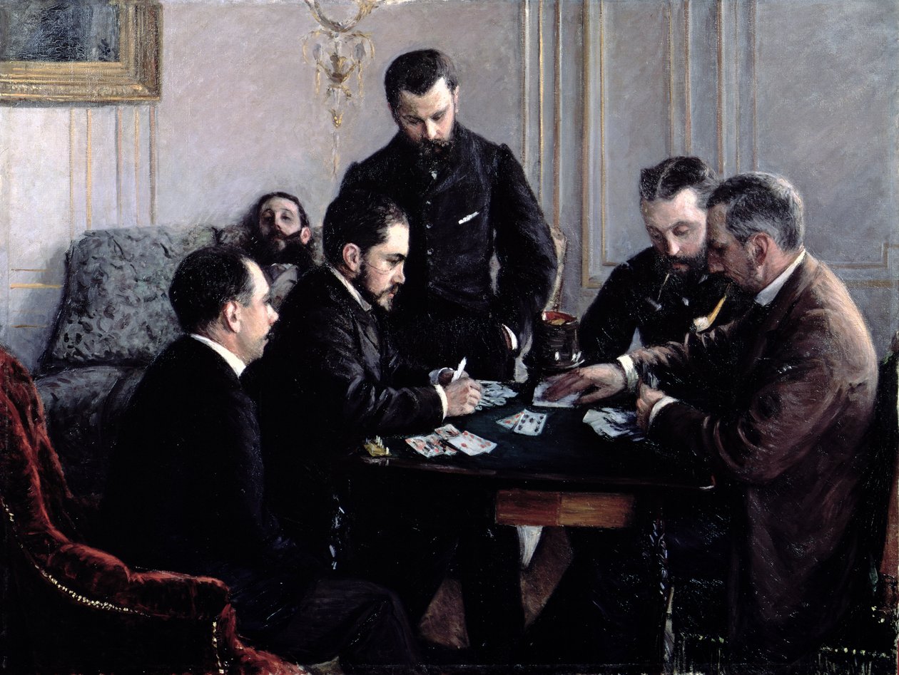 Het Bezique-spel, 1881 door Gustave Caillebotte