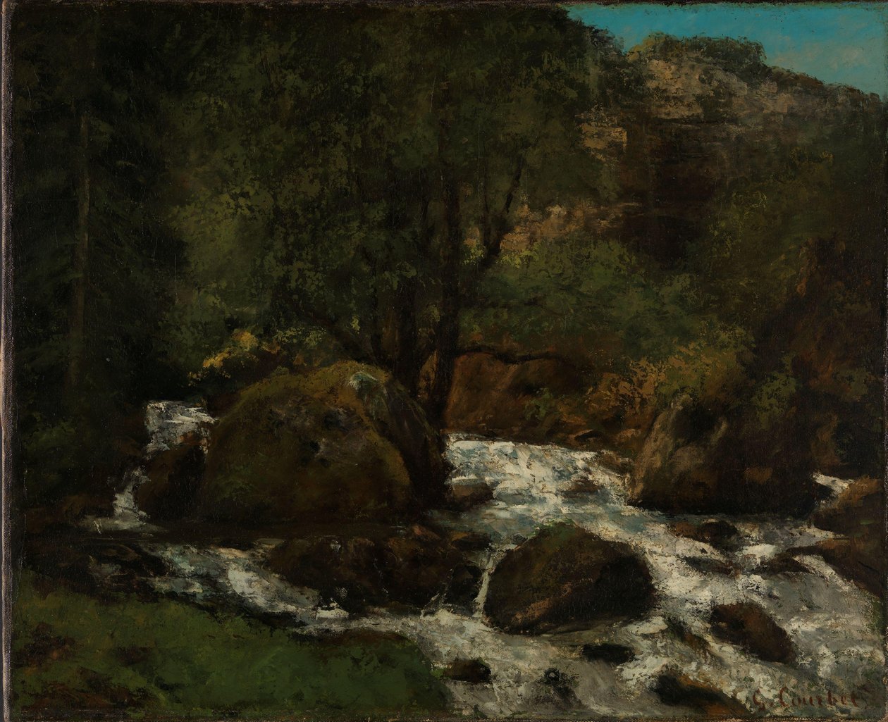 Een beek in het bos, Jura, c.1865 door Gustave Courbet