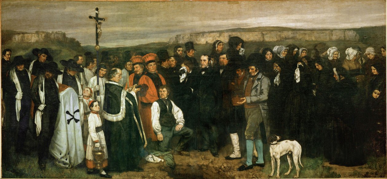 Een begrafenis in Ornans door Gustave Courbet