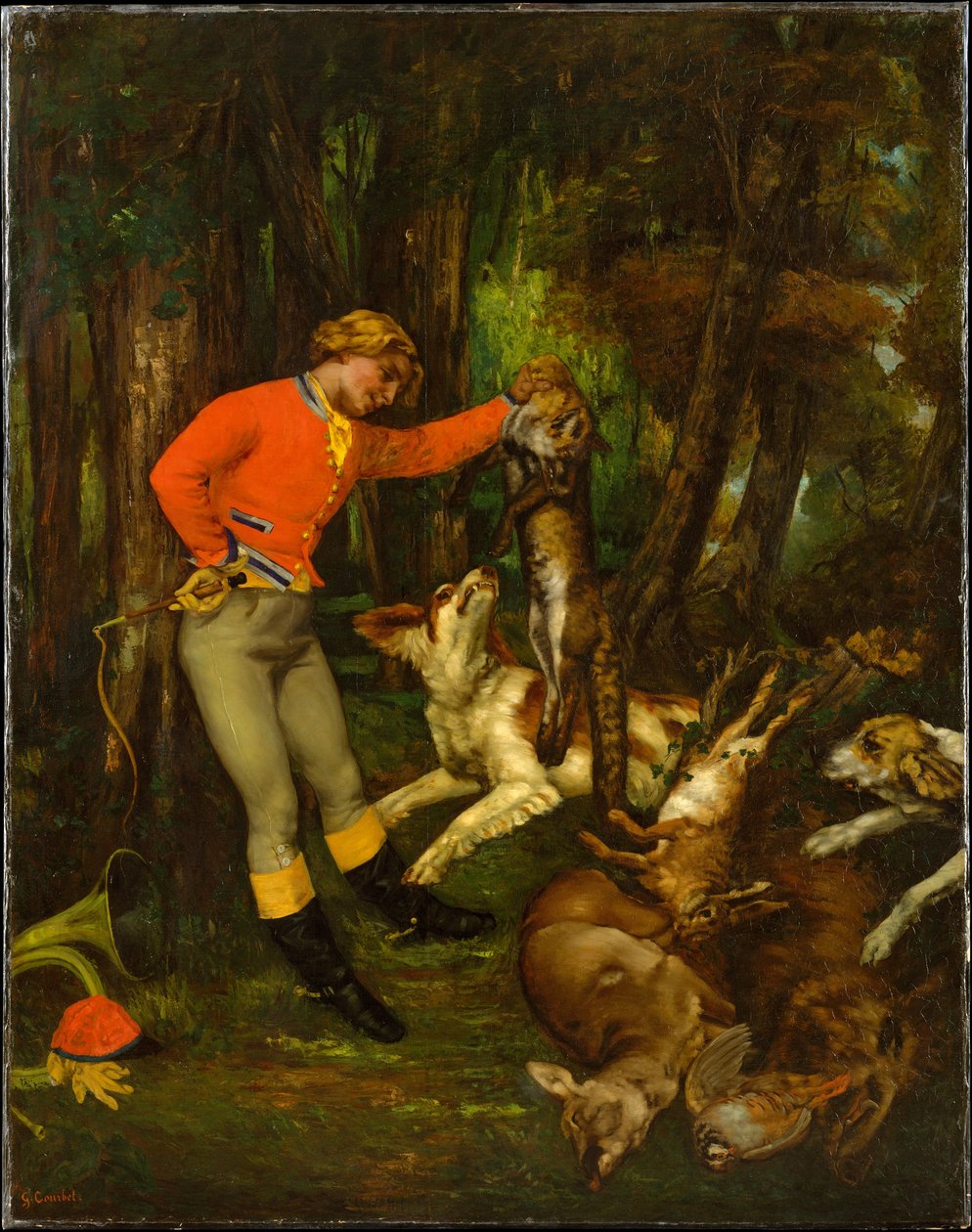 Na de jacht door Gustave Courbet