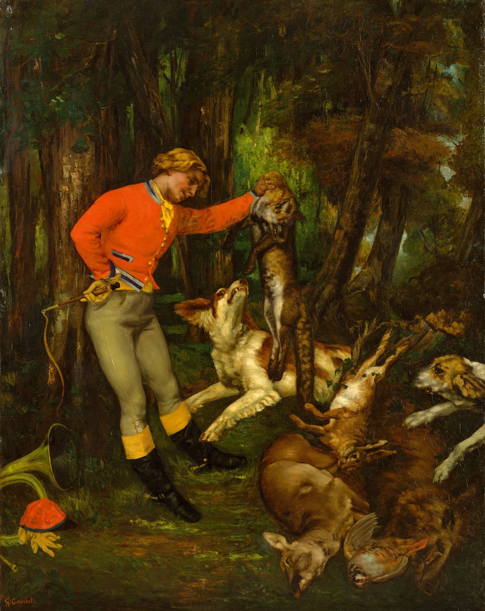 Na de jacht door Gustave Courbet