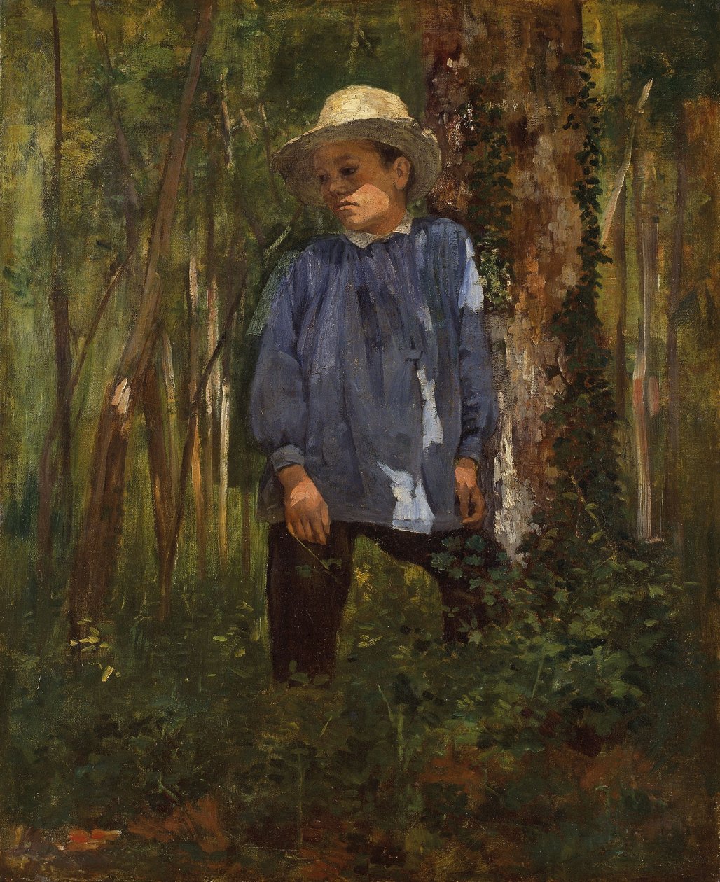 Jongen in het bos, ca.1860 (olieverf op doek) door Gustave Courbet