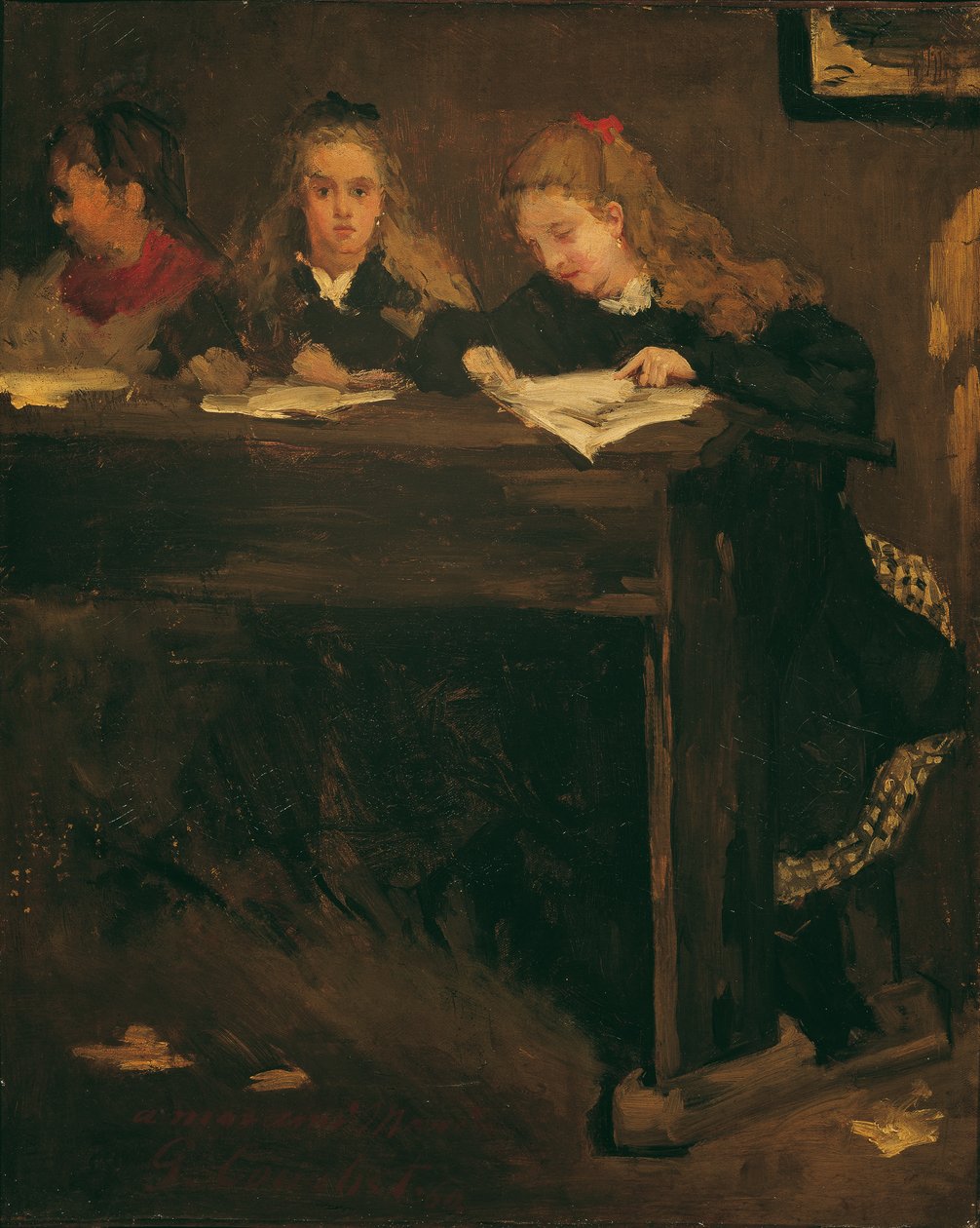 Drie schoolmeisjes door Gustave Courbet