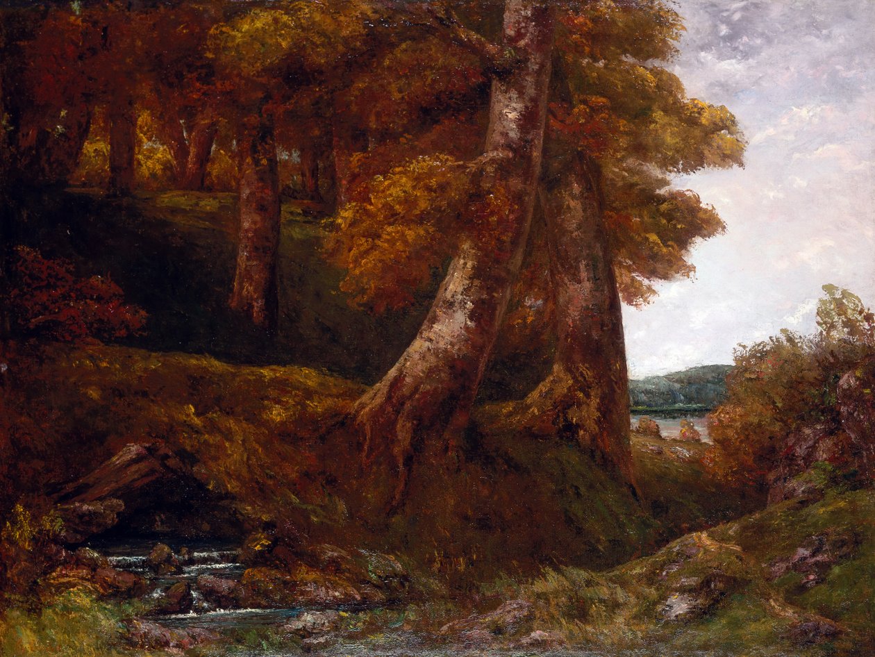 Het Bos Binnenkomen, c.1855 door Gustave Courbet