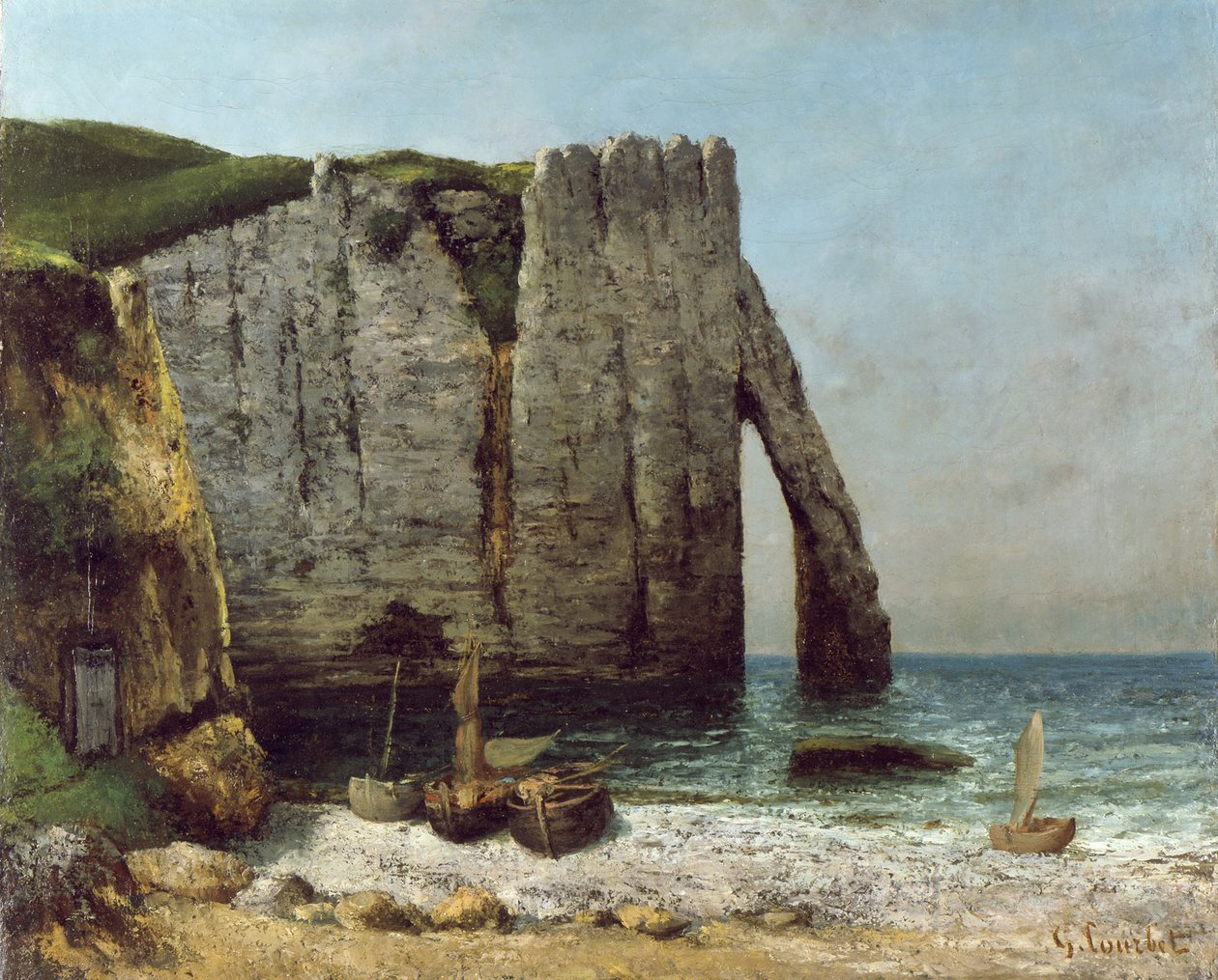 Rotsen van Étretat door Gustave Courbet