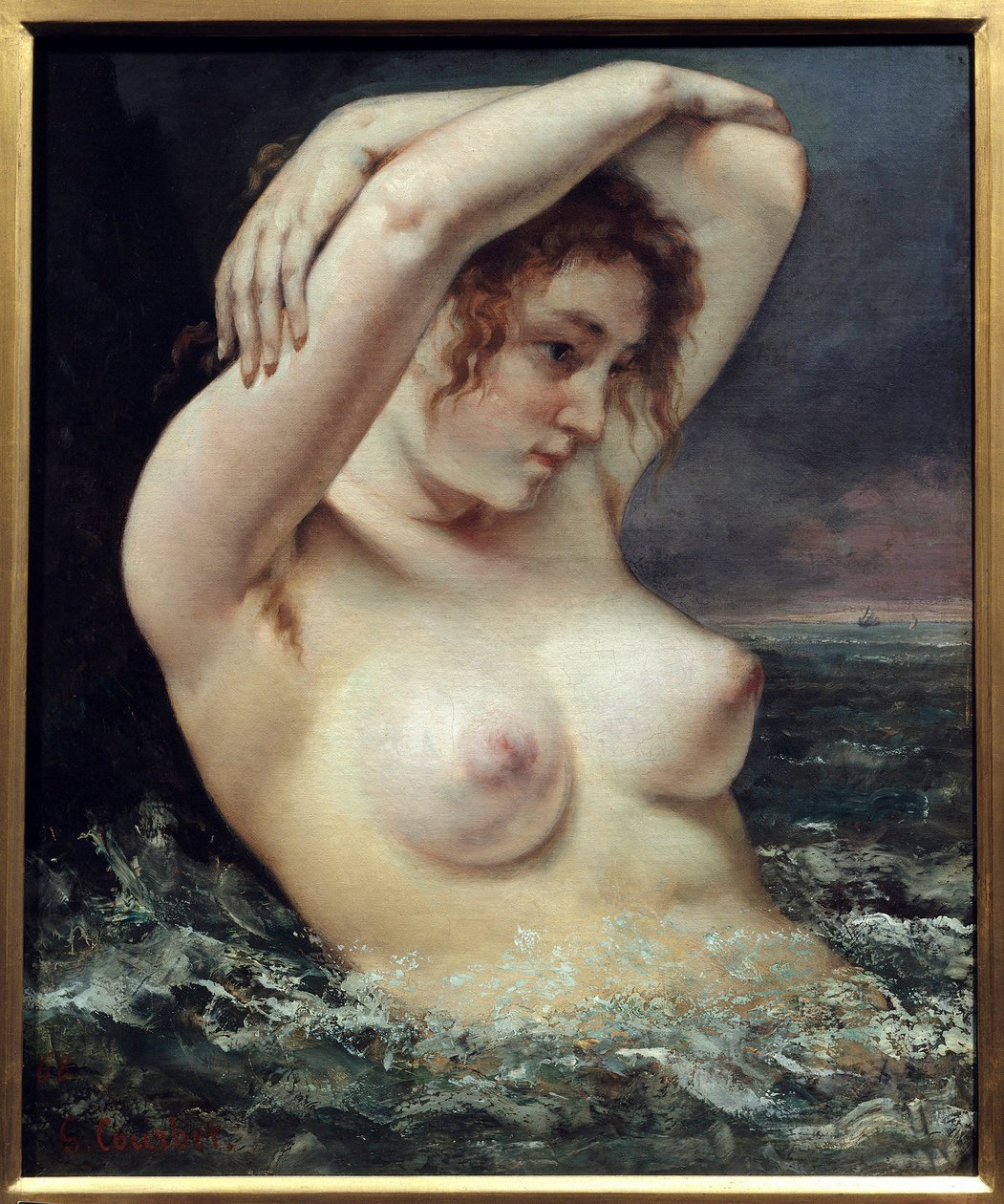 Vrouw bij de golf door Gustave Courbet