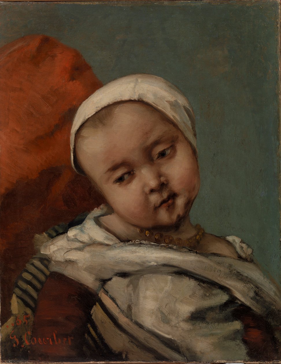 Hoofd van Baby door Gustave Courbet