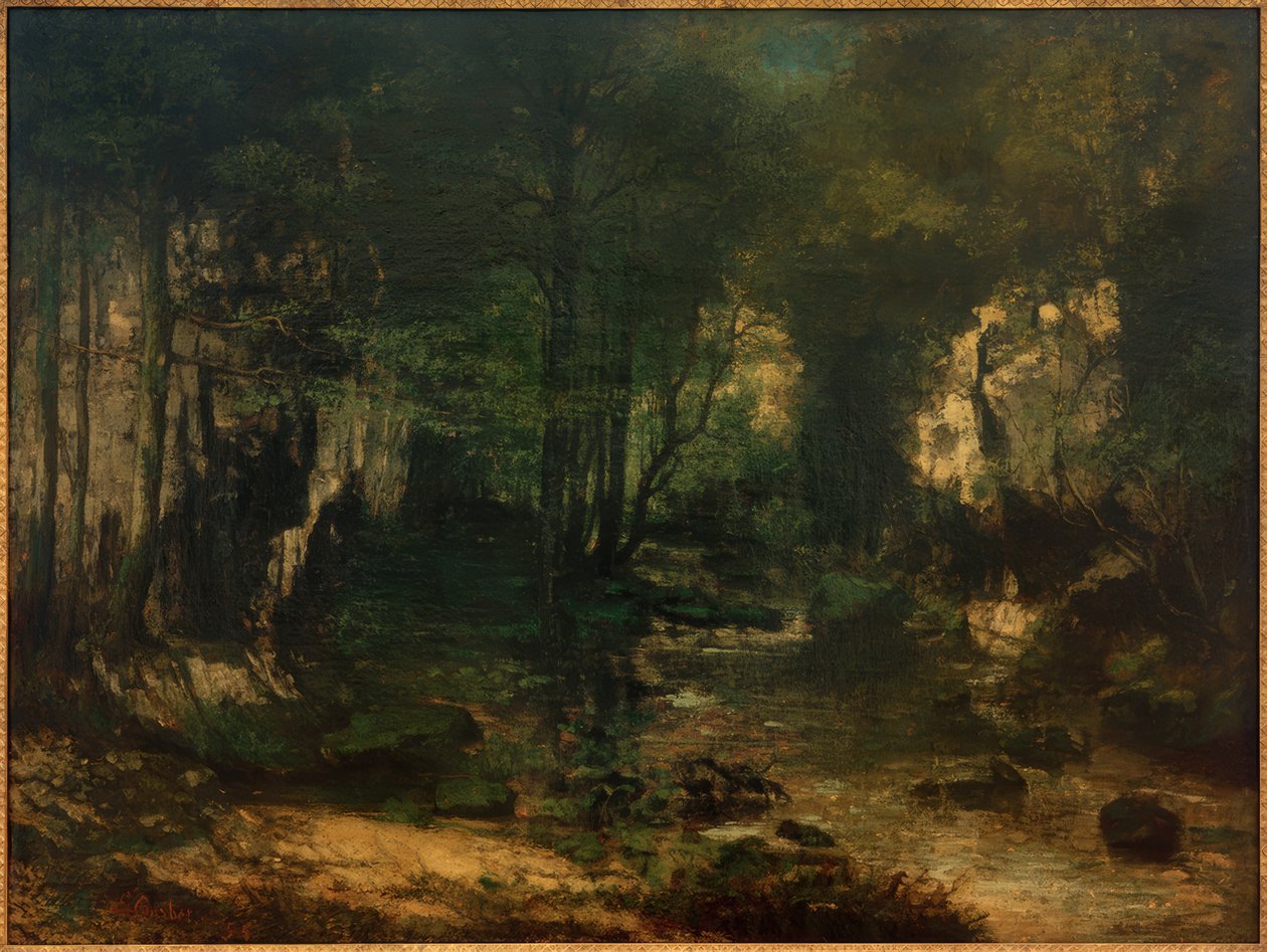 De beek van Puits-Noir, vallei van de Loue door Gustave Courbet