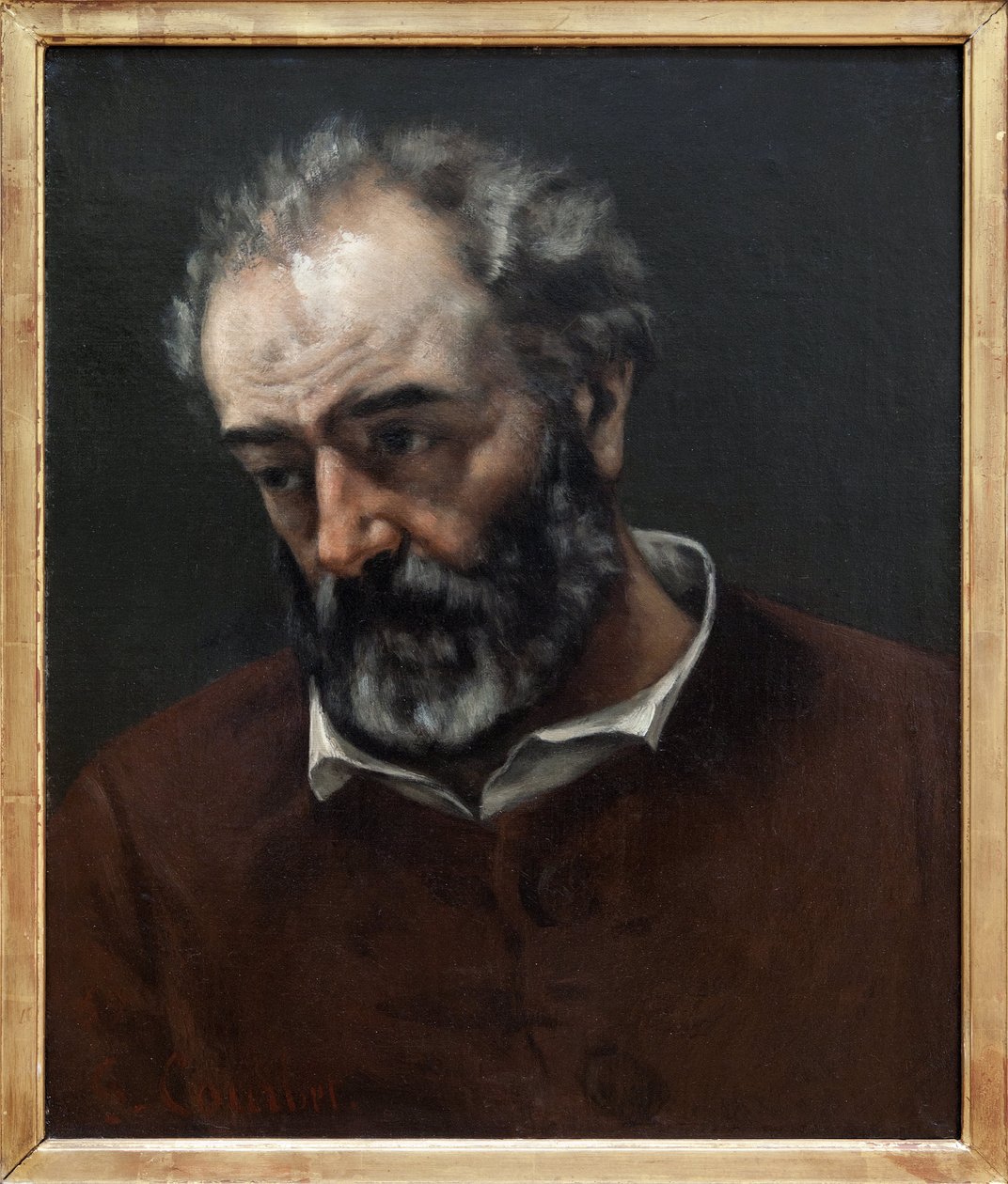 Portret van Paul Chenavard door Gustave Courbet