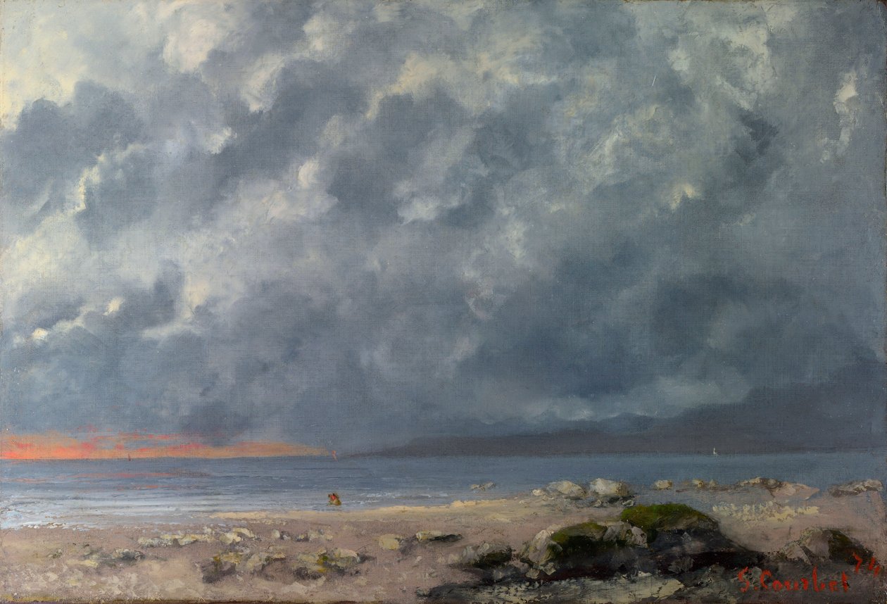 Strandscène door Gustave Courbet
