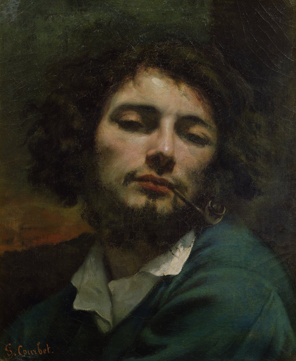 Zelfportret of, De Man met een Pijp, c.1846 door Gustave Courbet