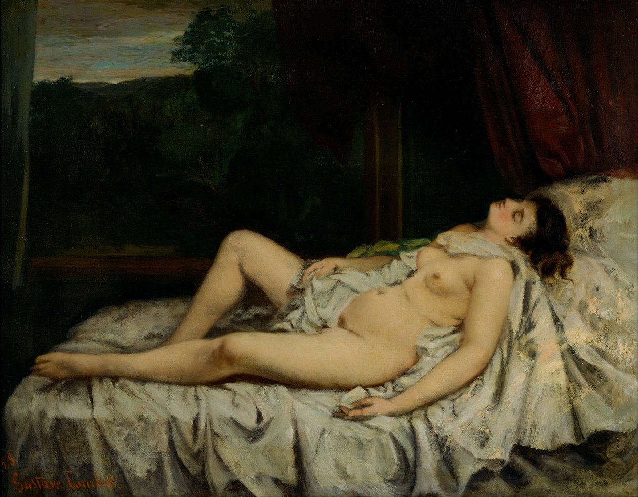 Slapende naakt door Gustave Courbet