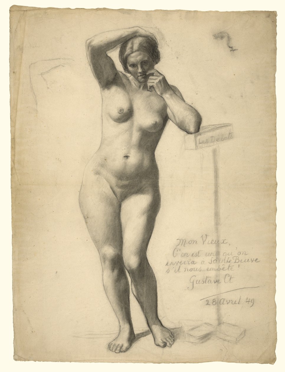 Staand vrouwelijk naakt door Gustave Courbet