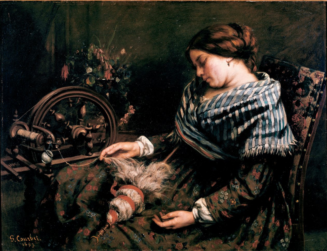 De slapende spinster door Gustave Courbet
