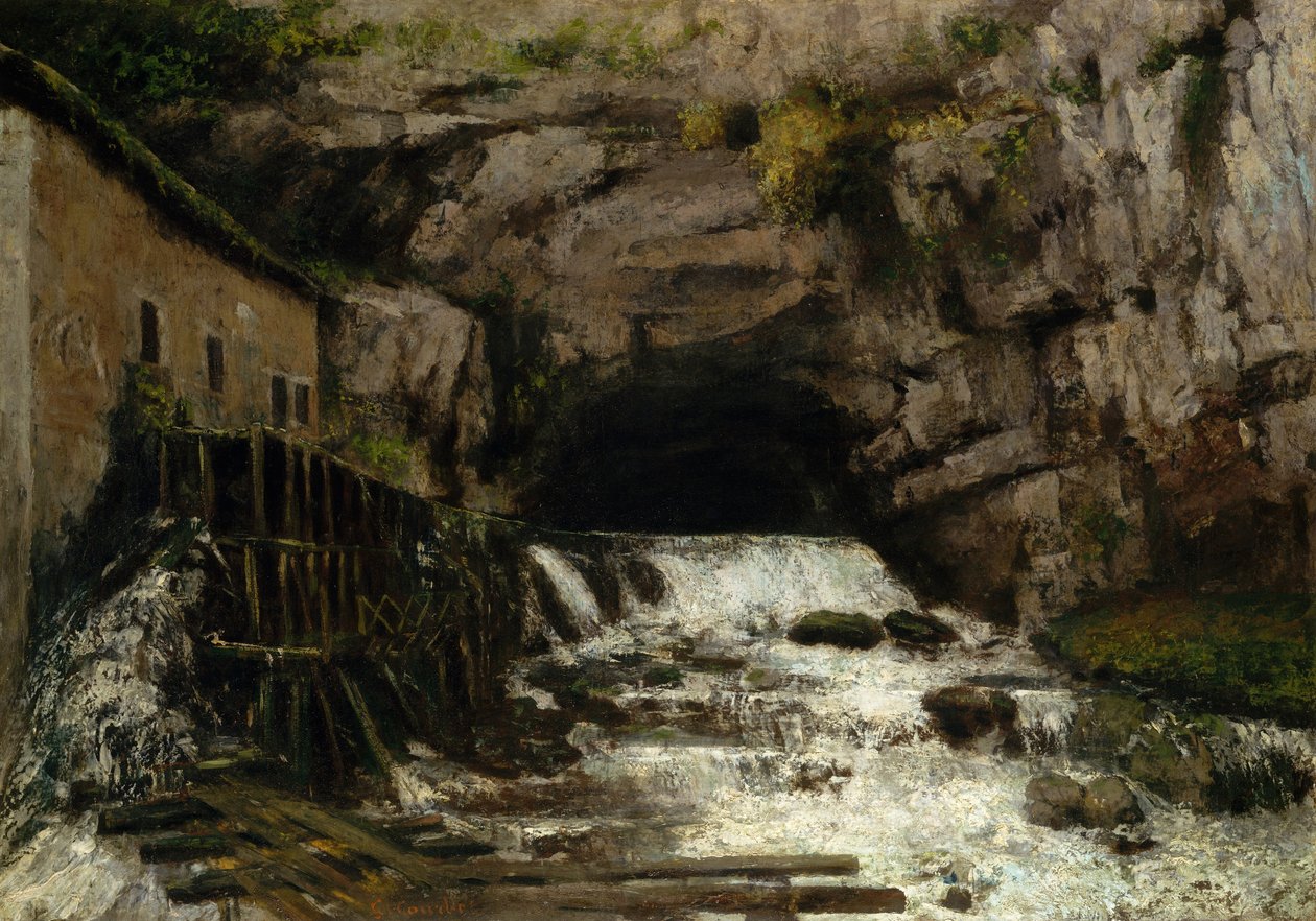 De bron van de Loue, 1864 door Gustave Courbet