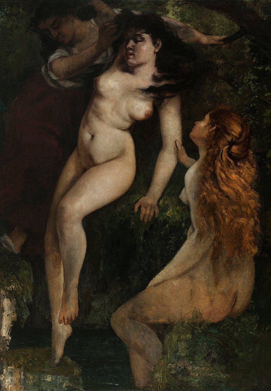 Drie badende vrouwen door Gustave Courbet