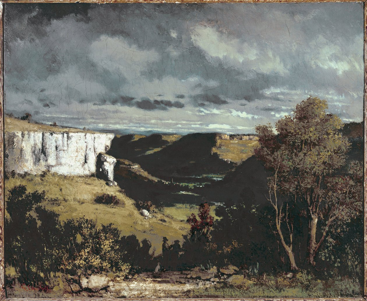 Uitzicht op de Loue-vallei bij stormachtig weer door Gustave Courbet