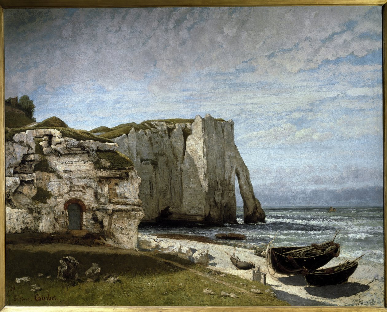 Uitzicht op de kliffen van Etretat na de storm, Normandië door Gustave Courbet