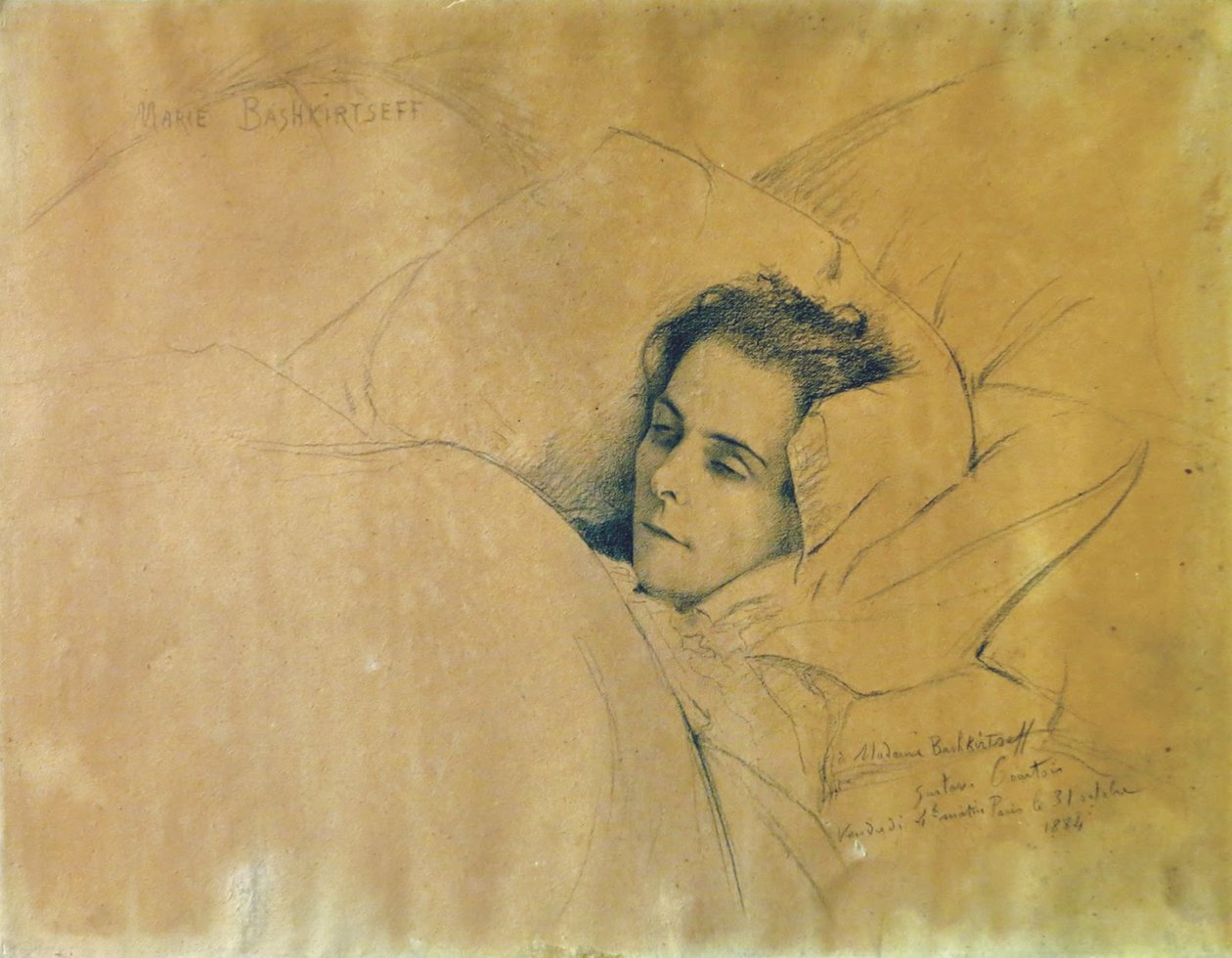 De dood van Maria Konstantinovna Bashkirtseva door Gustave Courtois