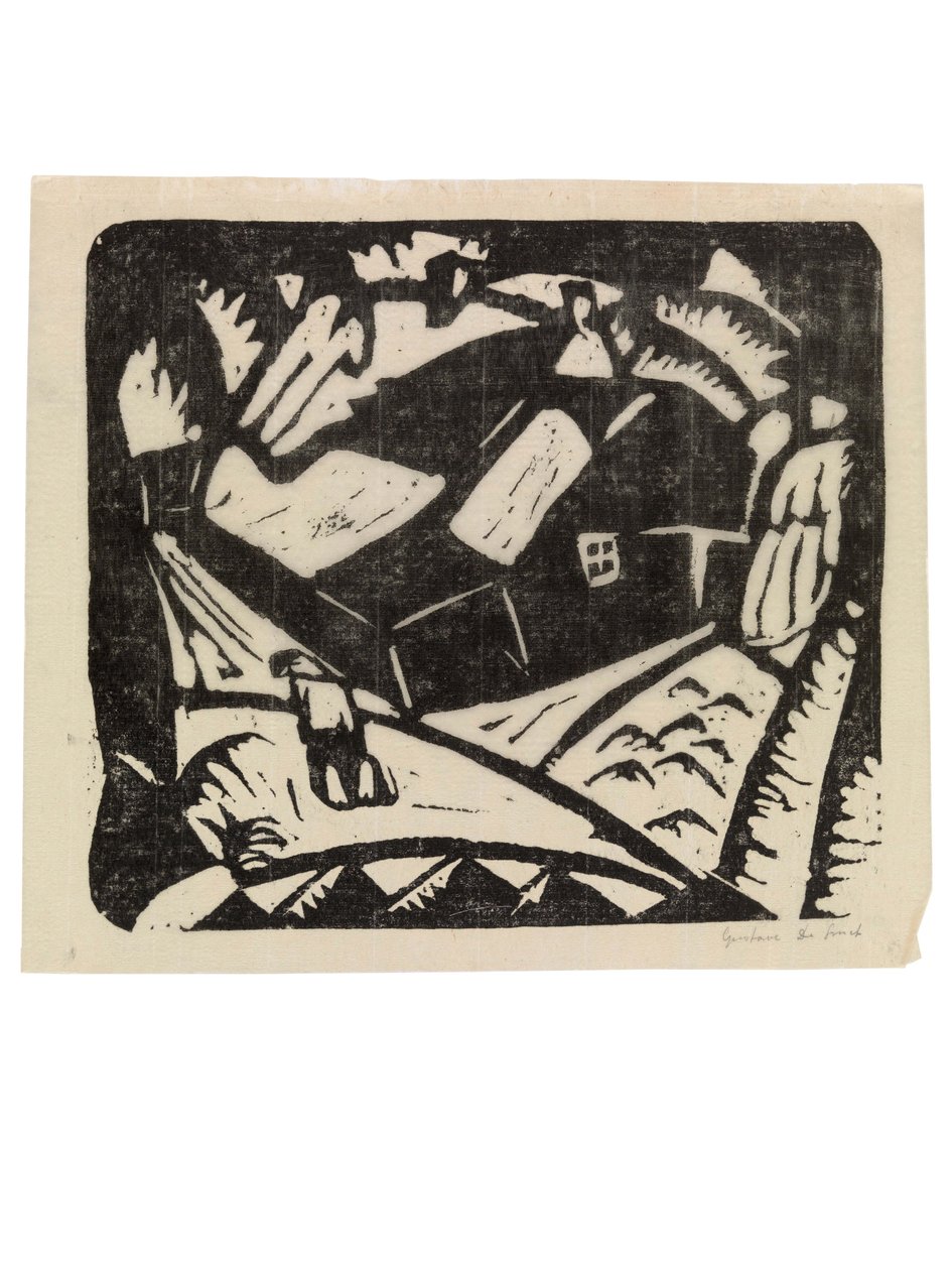 Dutch: Landschap of Landschap met aardappelrooiers door Gustave de Smet