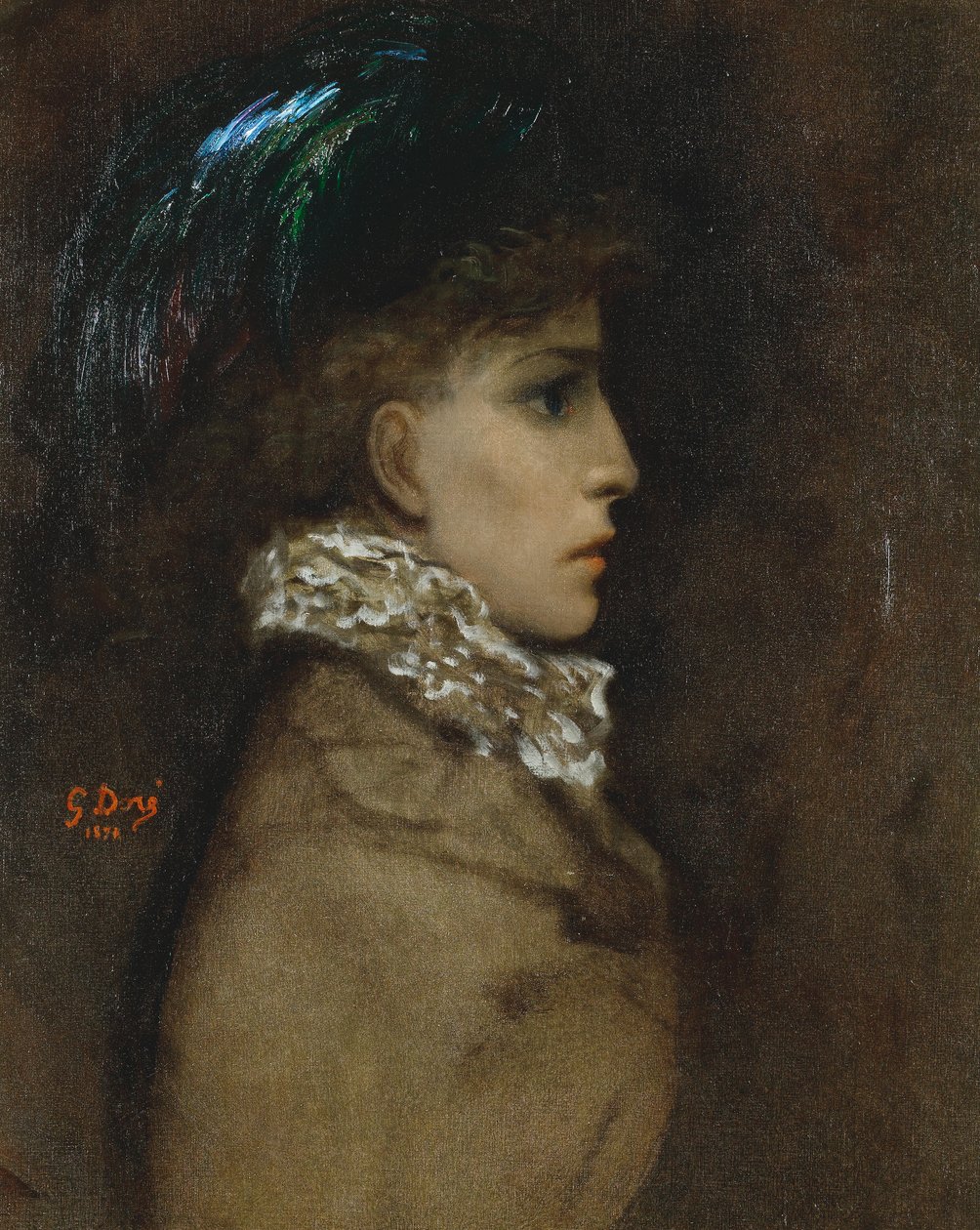 Gustave Doré, 1870 - Sarah Bernhardt door Gustave Dore