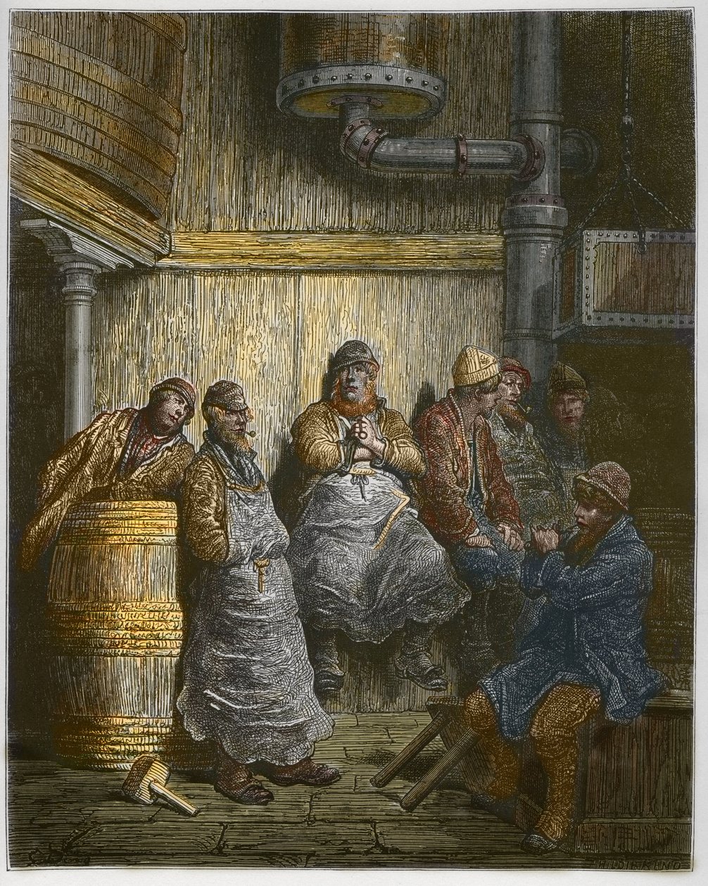 Barclay Perkins Brewery Workers nemen een pauze - uit 