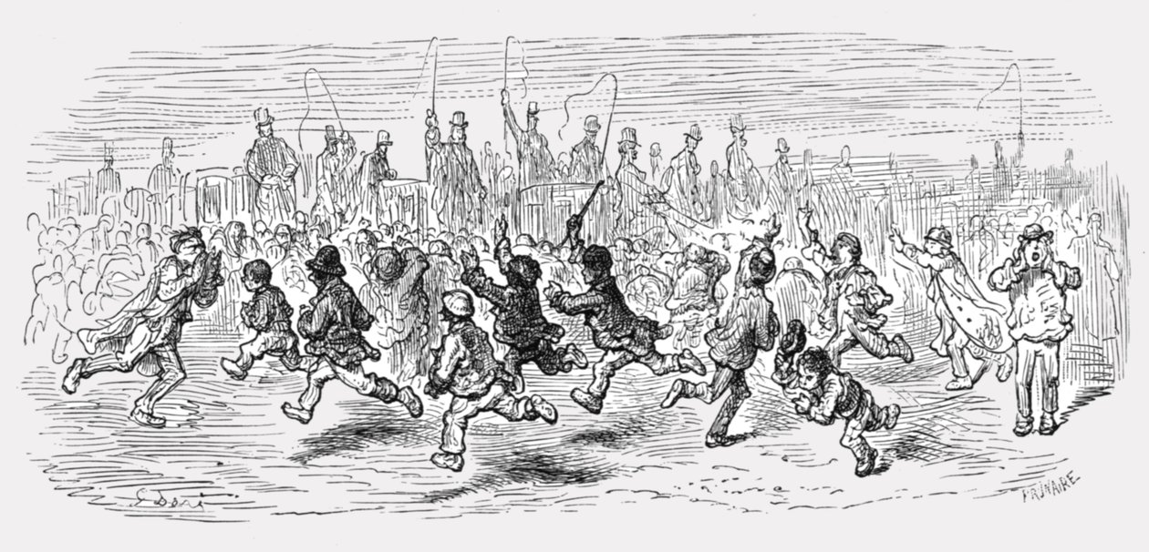 Barnes Common - Het Roepen van de Koetsen, 1872 door Gustave Dore