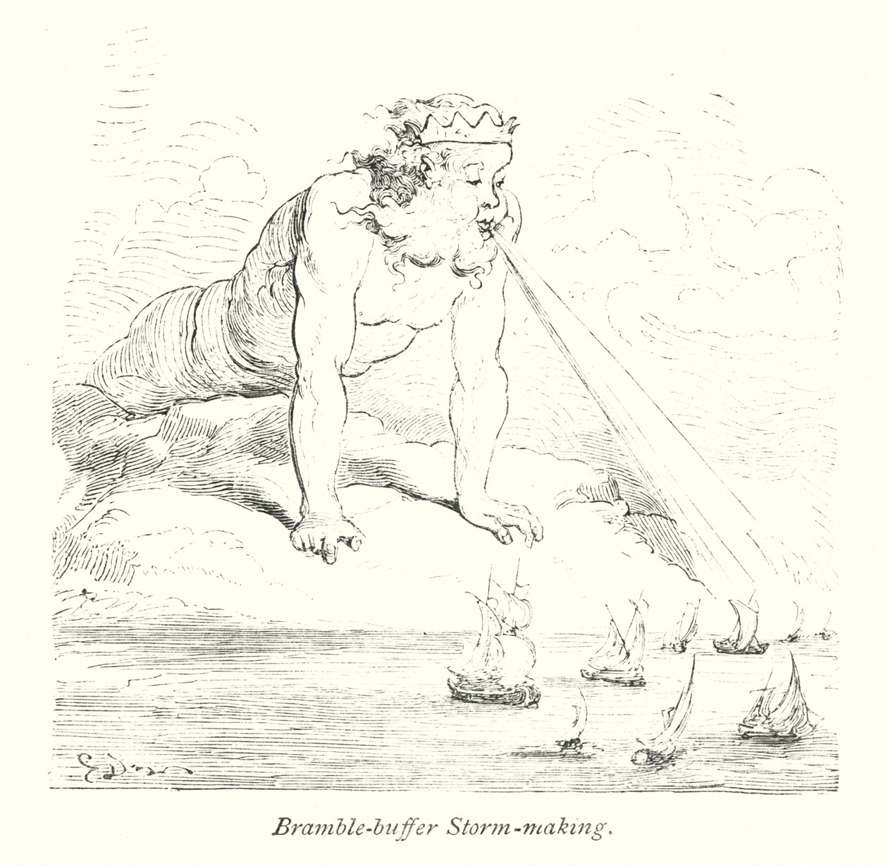 Bramble Buffer Storm maken (gravure) door Gustave Dore