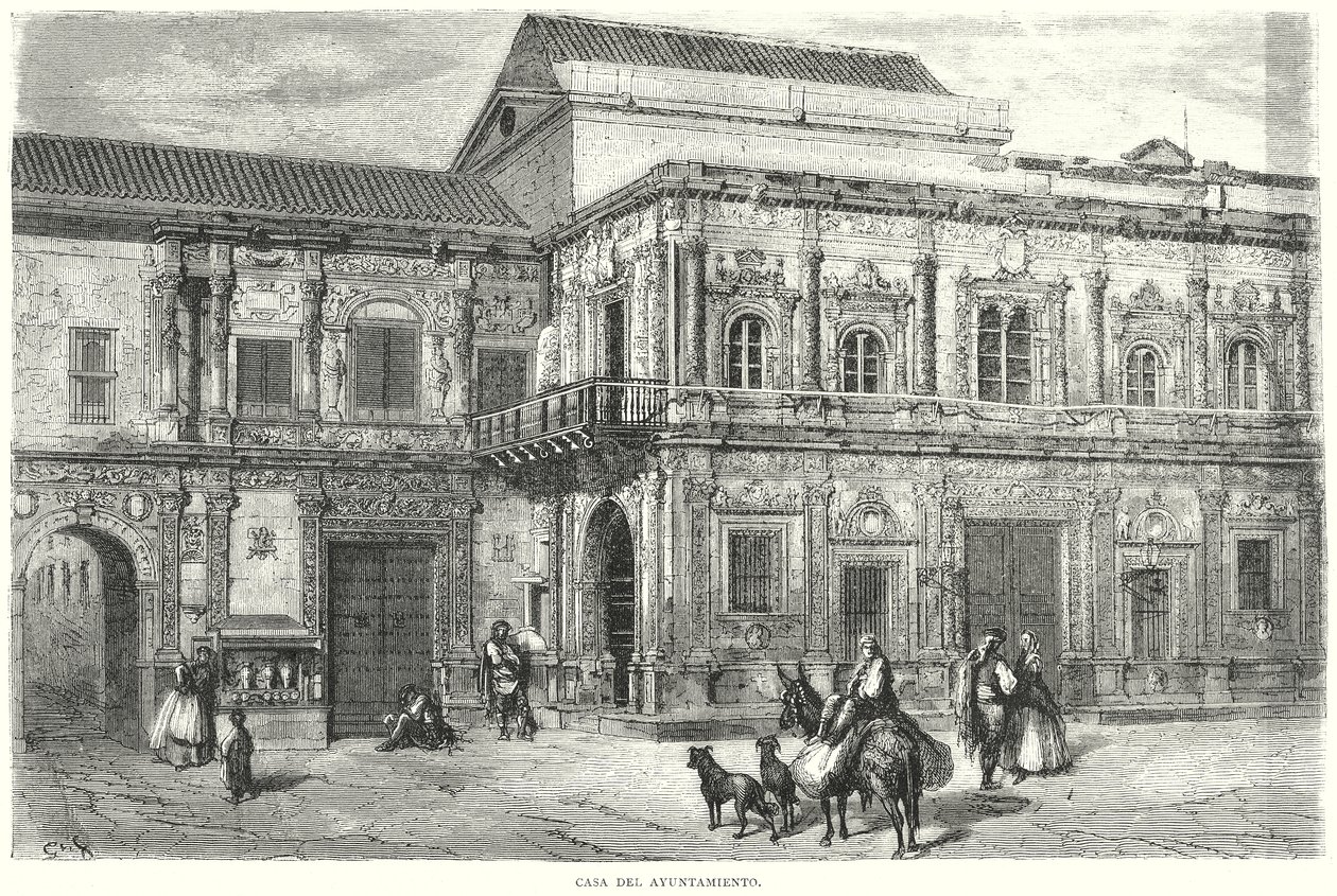 Stadhuis (gravure) door Gustave Dore
