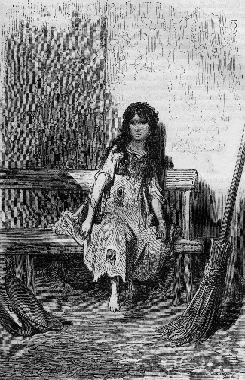 Chiquita, Illustratie door Gustave Doré van het boek Kapitein Fracasse door Théophile Gautier door Gustave Dore