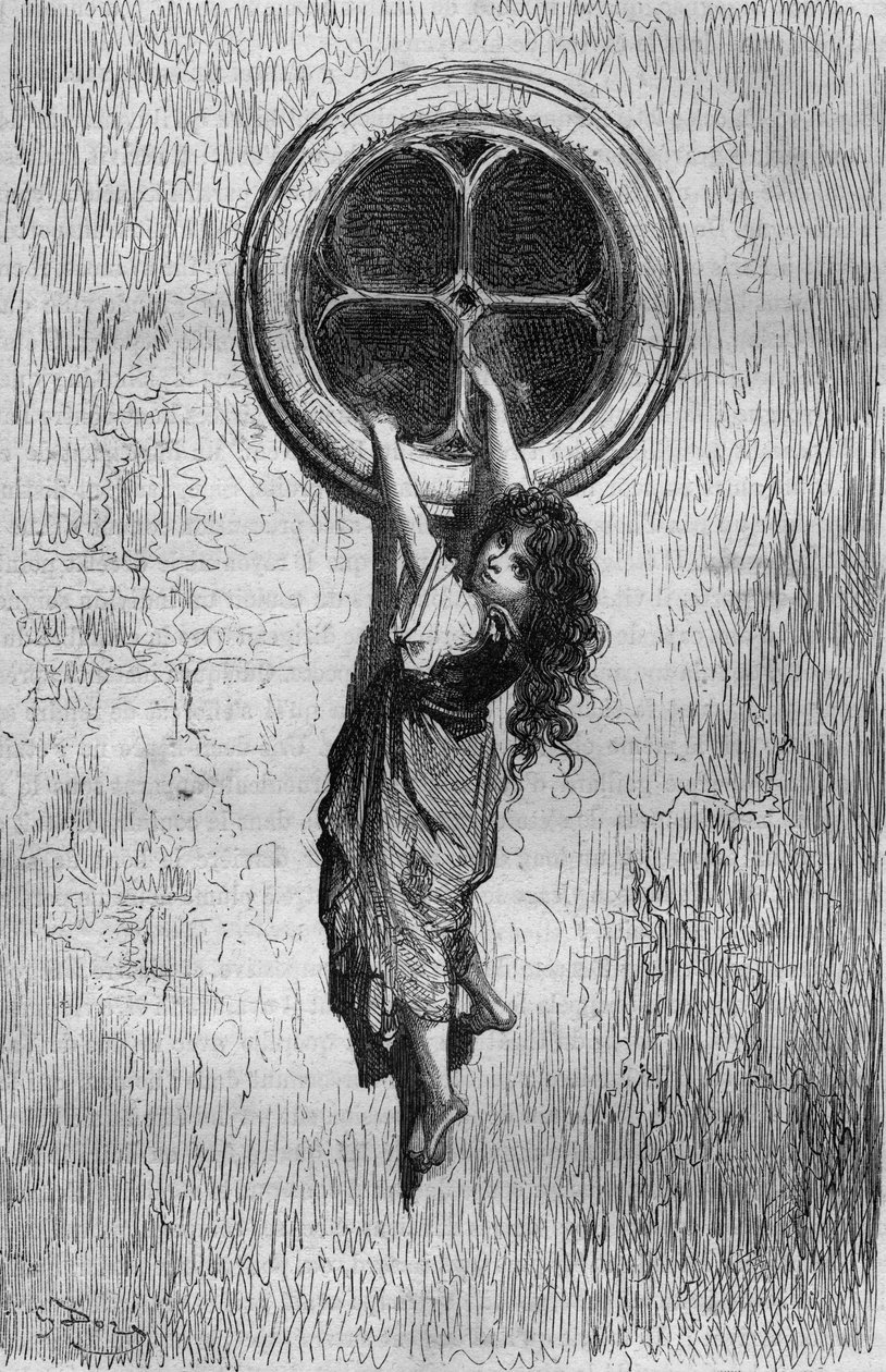 Chiquita, Illustratie door Gustave Doré van het boek Kapitein Fracasse door Théophile Gautier door Gustave Dore